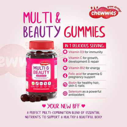 Chewwies Vegan Hair, Skin & Nail Gummies