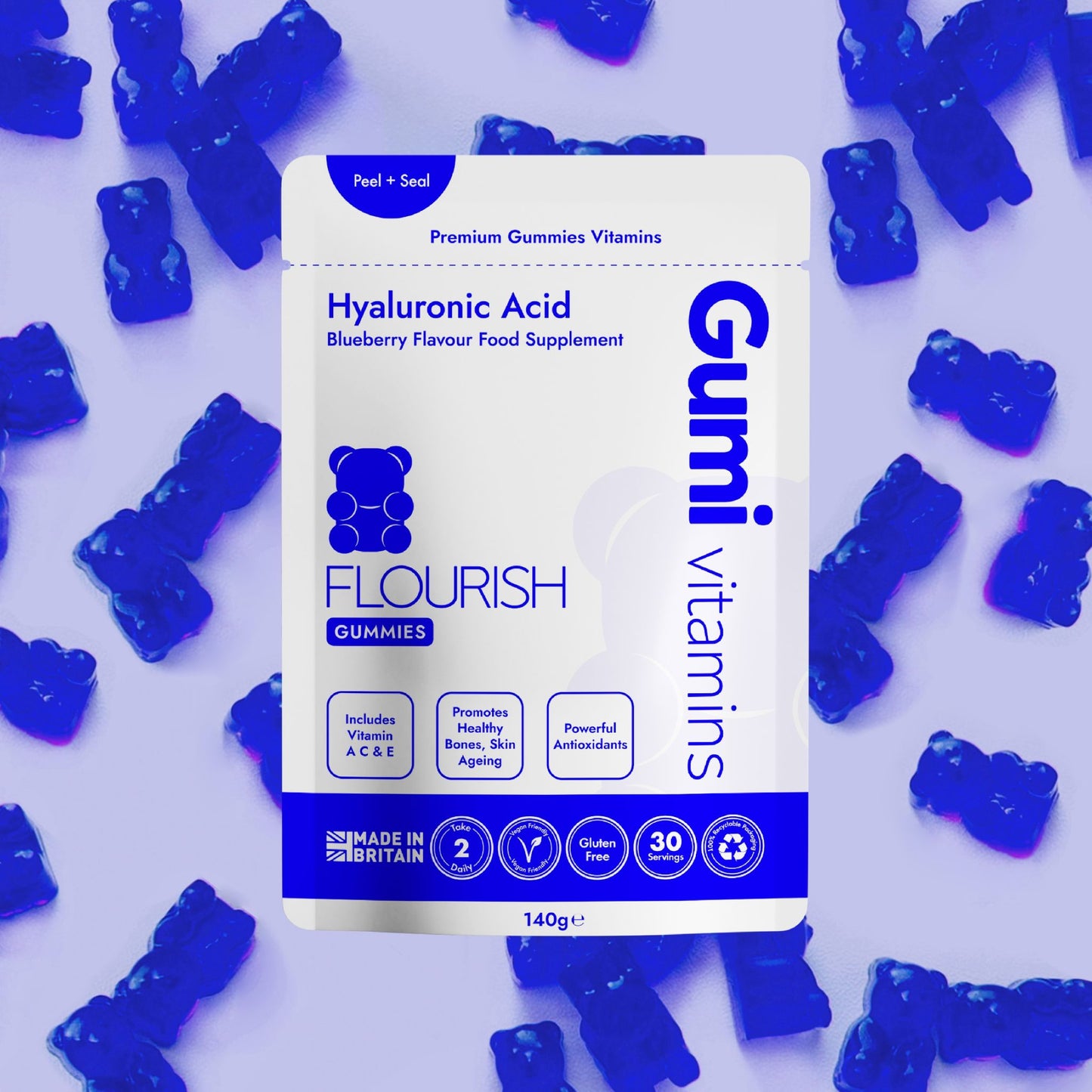 Gumi Vitamins FLOURISH Hyaluronic Acid Gummies