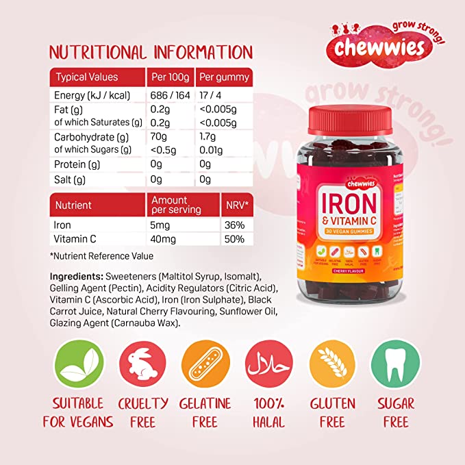 Chewwies Gummies with Iron and vitamin C