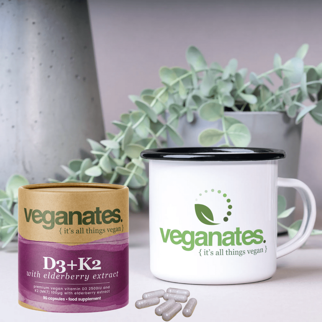 Veganates Vegan Vitamin D3 2500IU & K2 MK7 100µg With Elderberry Extract - Faithful Nutrition