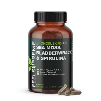 Feel Supreme Sea Moss with Bladderwrack and Spirulina 90 Capsules