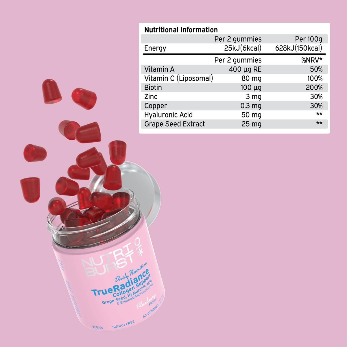 Nutriburst True Radiance 60 Gummies