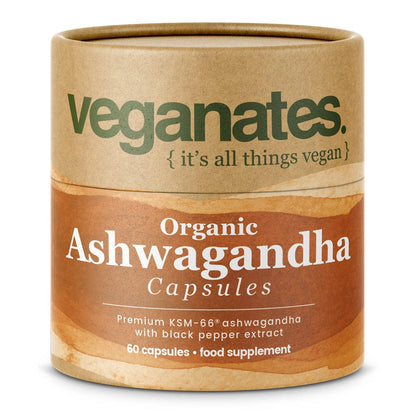 Veganates Organic Ashwagandha KSM-66  500mg Vegan Capsules  60 Capsules - Faithful Nutrition